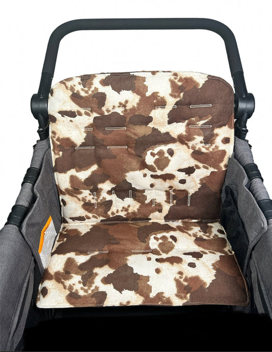 Wonderfold Brown Cow Seat Cover, Single or Double, Wonderfold W4Luxe/Elite