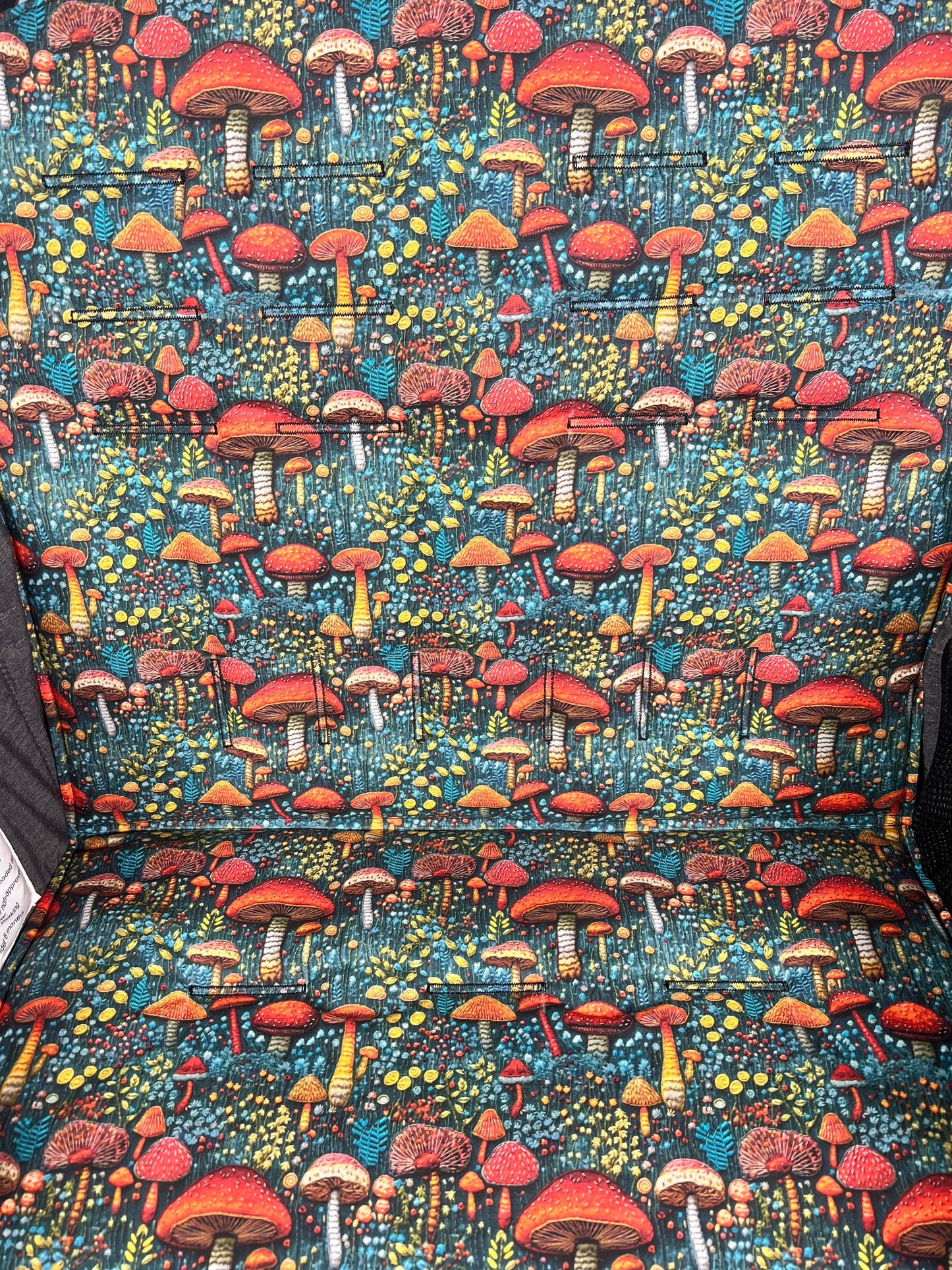 Custom Wonderfold Seat Covers, Wagon Accessories, Whimsical Mushrooms