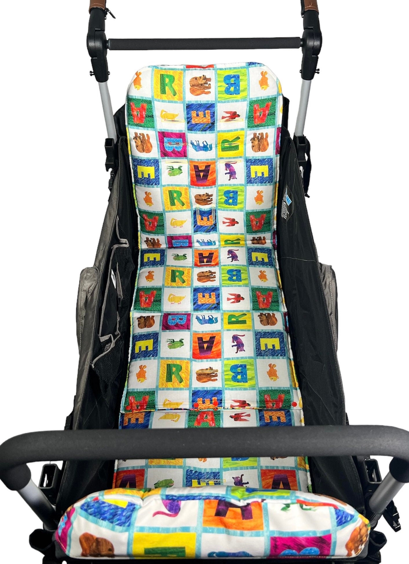 Larktale Caravan Seat Covers, made to order, alphabet theme seat covers, Larktale stroller wagon seat covers