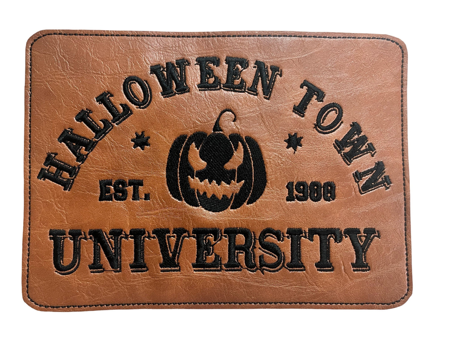 Halloween Wagon Patch, Side pocket patch, Cognac Brown