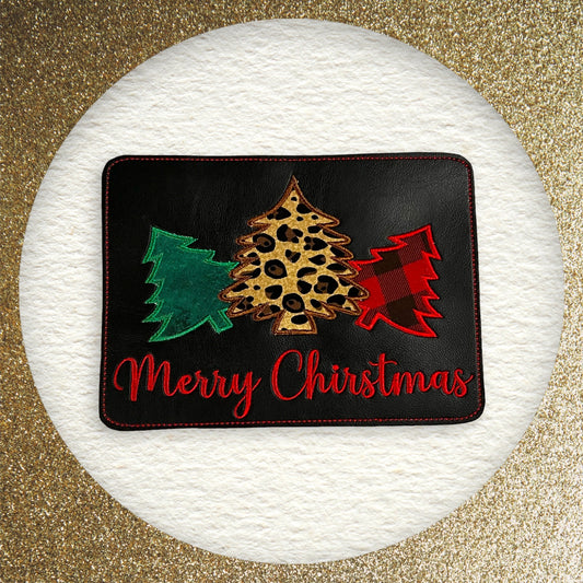 Wagon Patch, Black patch, Christmas theme Embroidered