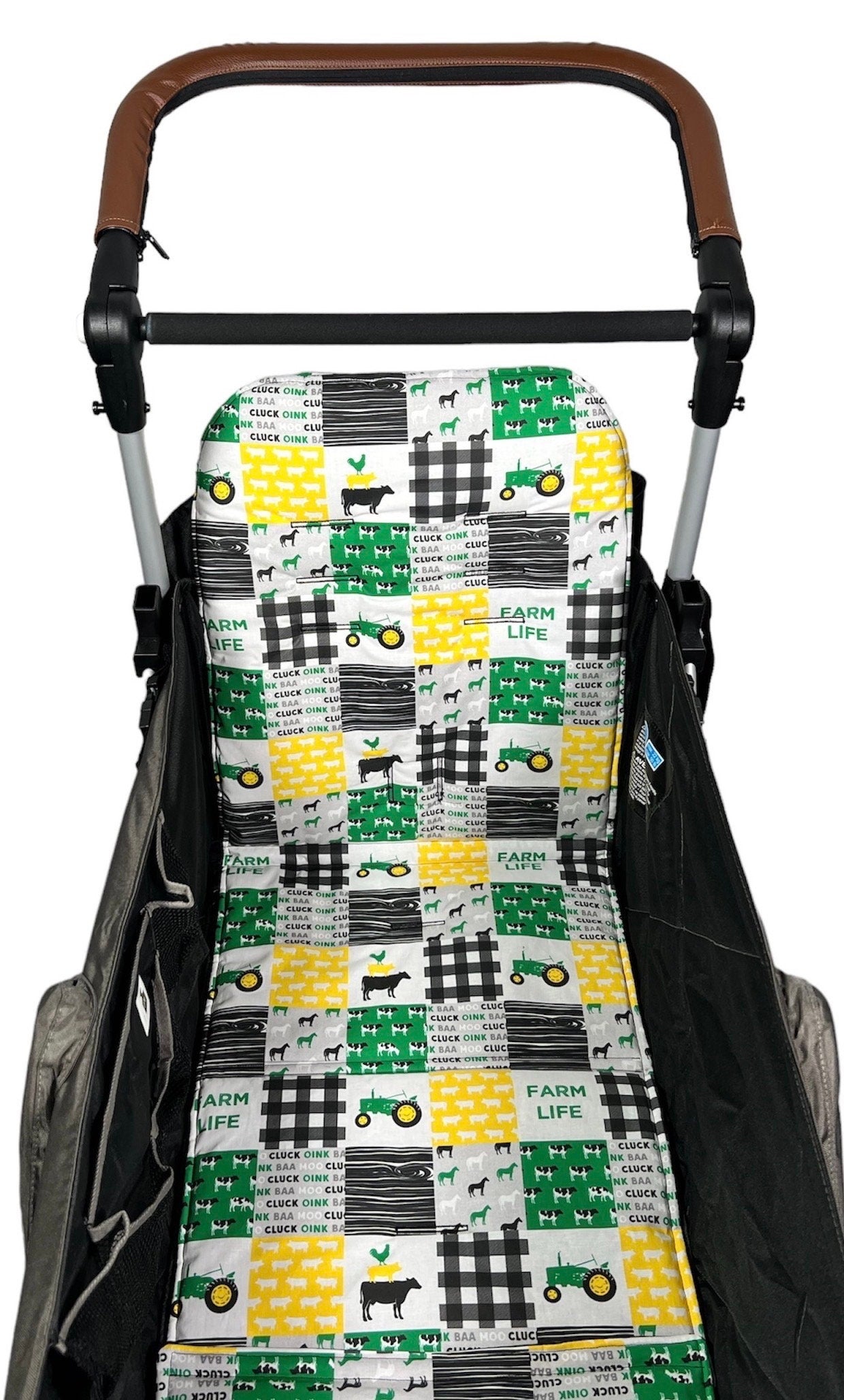 Larktale Caravan Seat Covers, Farm theme, Larktale Caravan stroller wagon seat covers, green tractor