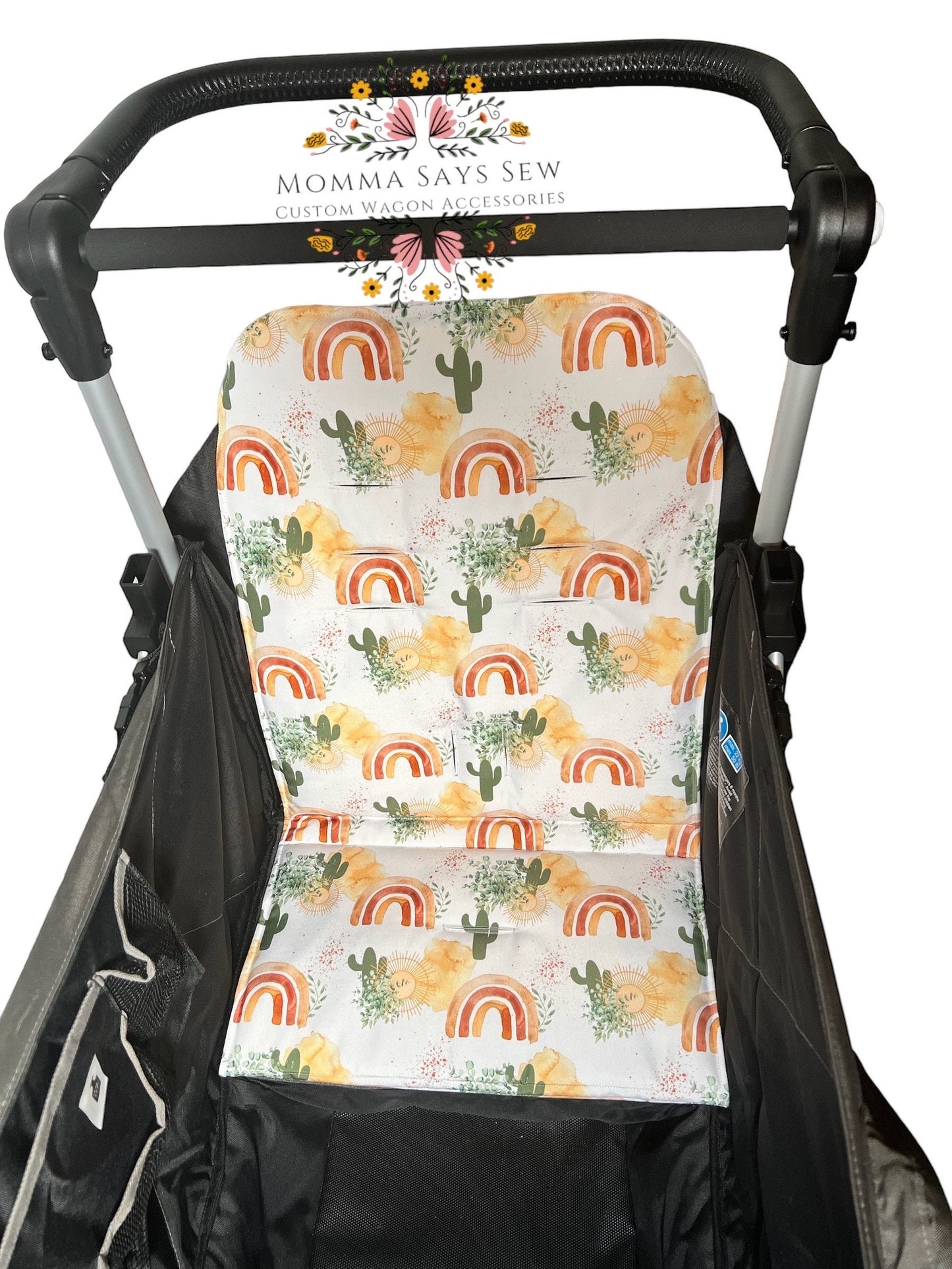 Larktale Caravan Seat Covers, made to order,Cactus Sunset seat covers, Larktale stroller wagon seat covers